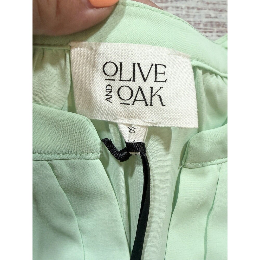 Olive & Oak Mint Green Short Sleeve Blouse X-Small NWT - Picture 5 of 8
